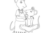 Ausmalbild mouseling und angelina