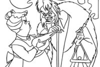 Ausmalbild nanny und cruella de vil