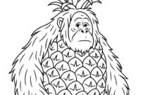 Ausmalbild orangutini ananasini