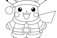 Ausmalbild pikachu als weihnachtsmann