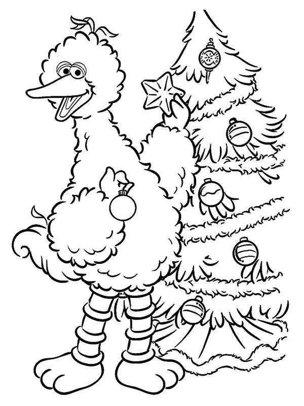 Ausmalbild pino schmueckt den weihnachtsbaum