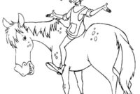 Ausmalbild pippi sitzt auf dem pferd