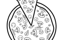 Ausmalbild pizza funghi