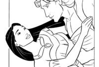 Ausmalbild pocahontas und john smith