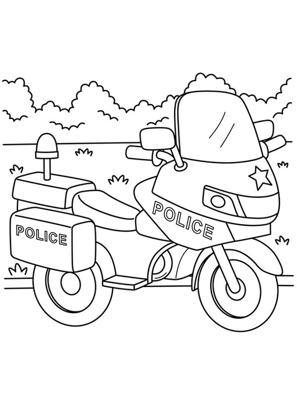 Ausmalbild polizeimotorrad