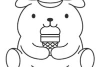 Ausmalbild pompompurin isst ein eis
