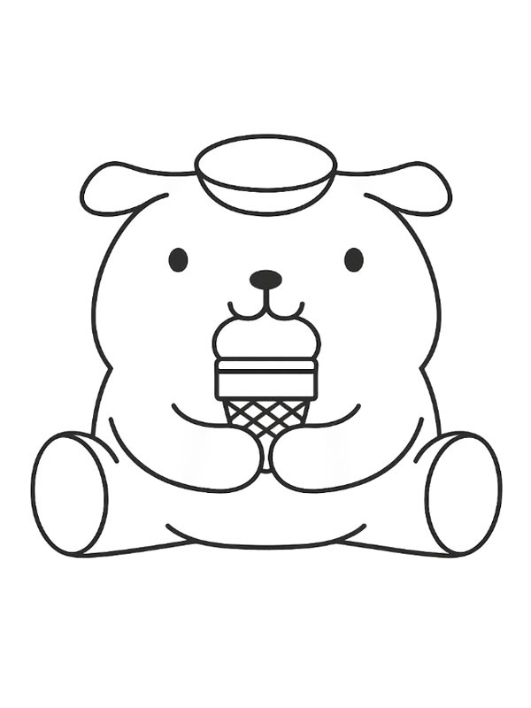 Ausmalbild pompompurin isst ein eis