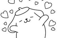 Ausmalbild pompompurin ist verliebt