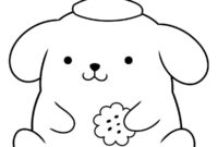 Ausmalbild pompompurin mit keks