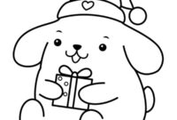 Ausmalbild pompompurin mit weihnachtsmuetze