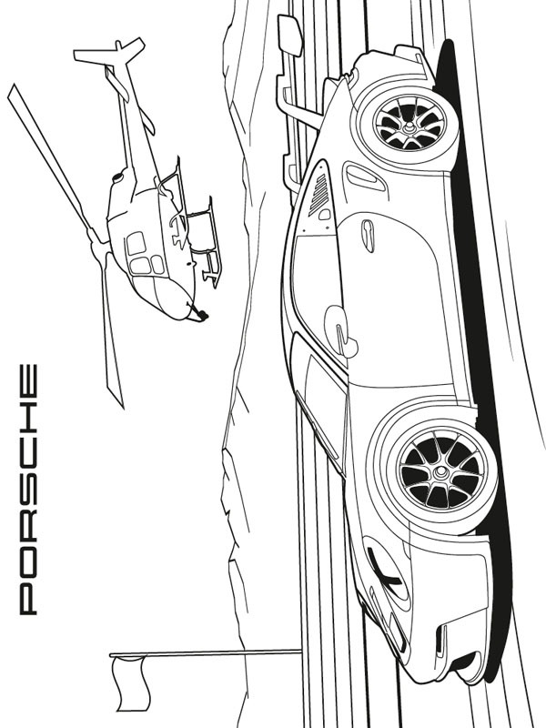 Ausmalbild porsche 911 gt3