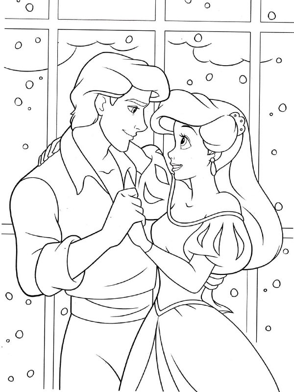 Ausmalbild prinz erik und arielle