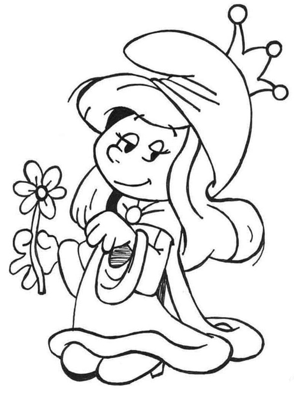Ausmalbild prinzessin schlumpfinchen