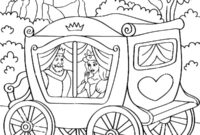 Ausmalbild prinzessin und prinz in einer kutsche
