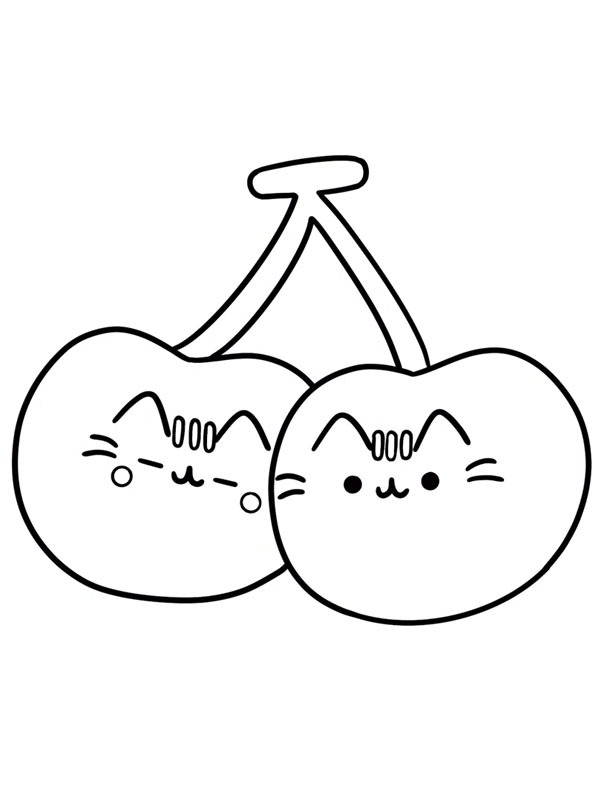 Ausmalbild pusheen die katze kirsche
