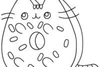 Ausmalbild pusheen donut