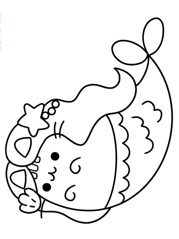 Ausmalbild pusheen meerjungfrau