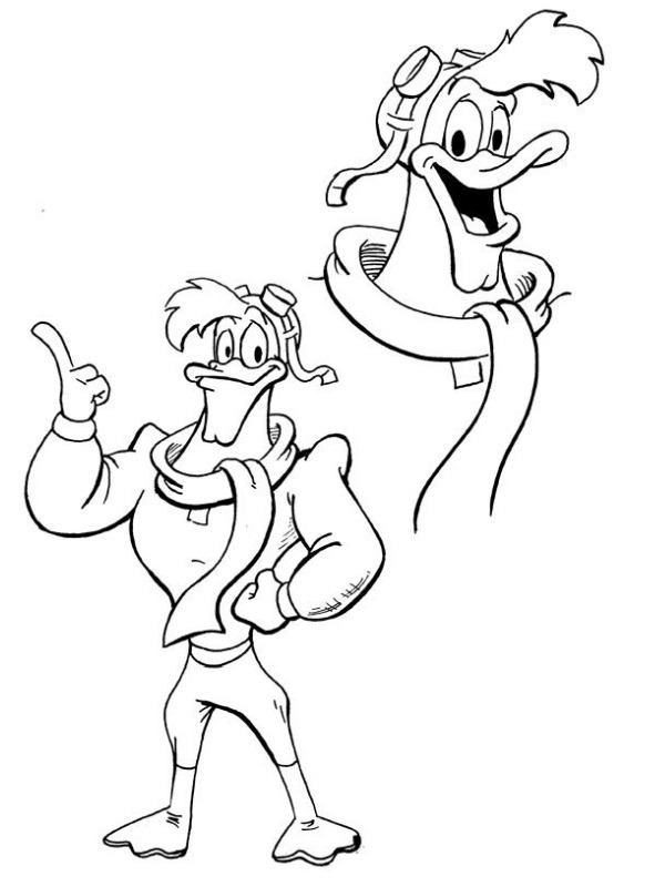 Ausmalbild quack der bruchpilot