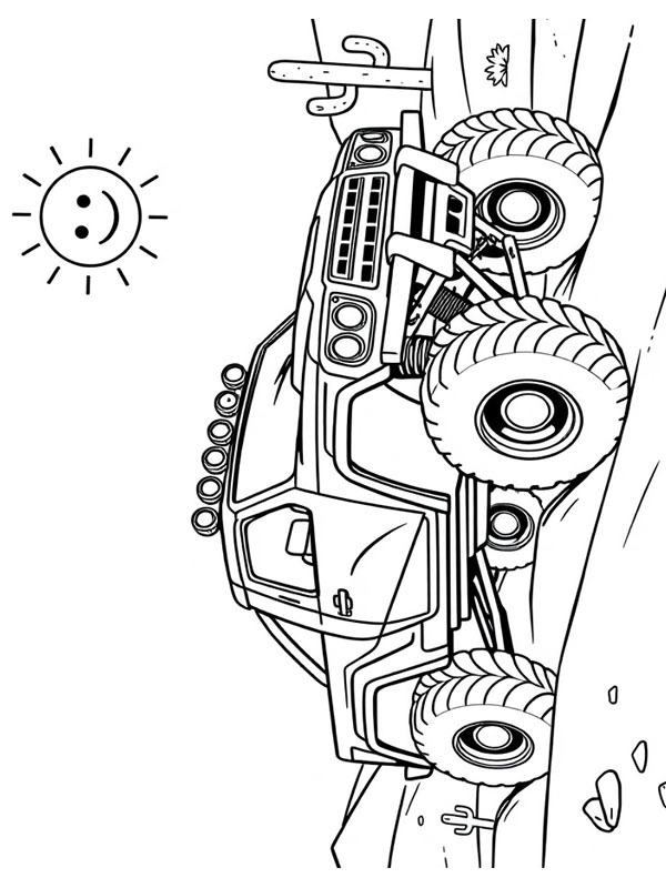 Ausmalbild rallye auto dakar