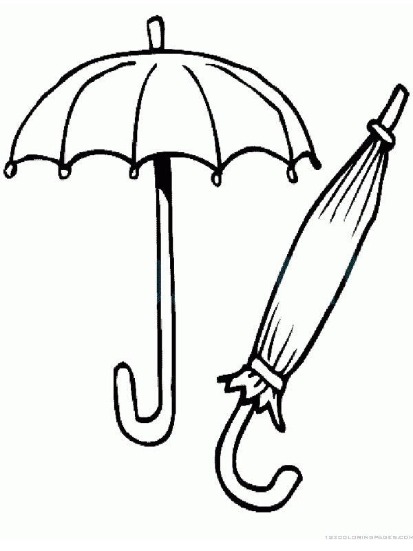 Ausmalbild regenschirm