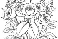 Ausmalbild rosenbukett fuer erwachsene