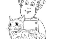 Ausmalbild sam mit einer katze