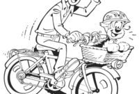 Ausmalbild samson und gert auf dem fahrrad
