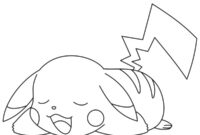 Ausmalbild schlafender pikachu