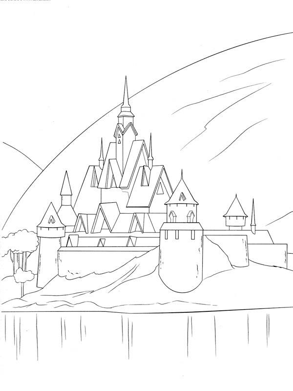 Ausmalbild schloss arendelle