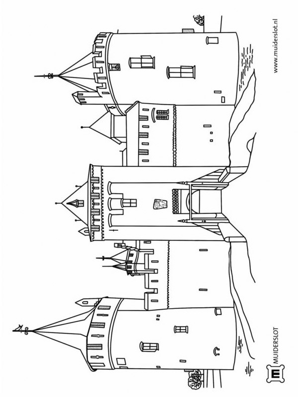 Ausmalbild schloss muiderslot