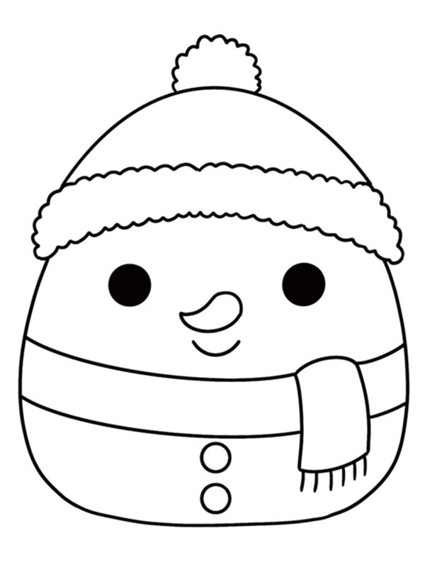 Ausmalbild schneemann squishmallows