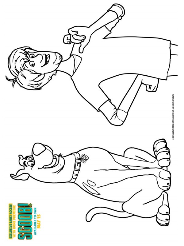 Ausmalbild shaggy rogers und scooby doo
