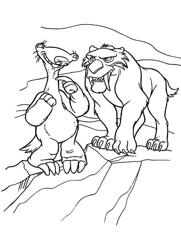 Ausmalbild sid und diego
