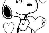 Ausmalbild snoopy ist verliebt