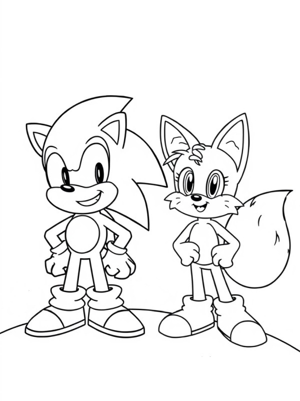 Ausmalbild sonic und tails