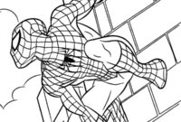 Ausmalbild spiderman klettert auf ein gebaeude