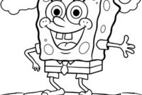 Ausmalbild spongebob auf dem skateboard