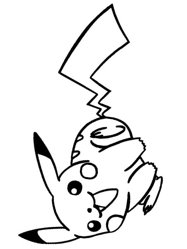 Ausmalbild springender pikachu