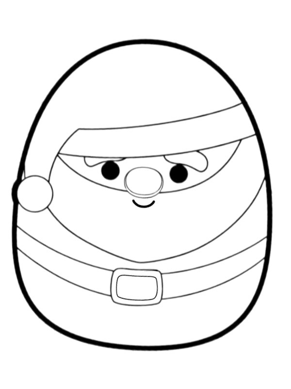 Ausmalbild squishmallows weihnachtsmann nick