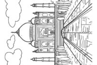 Ausmalbild taj mahal indien