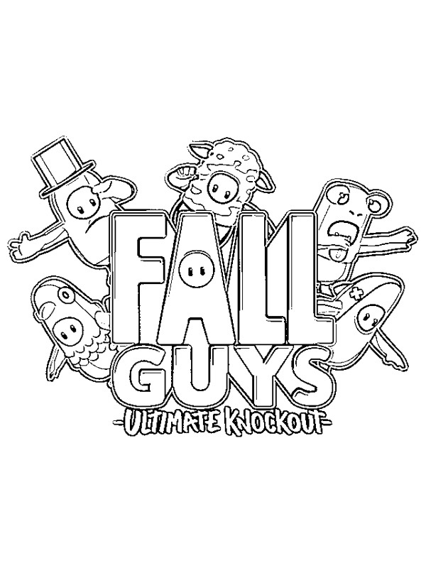 Ausmalbild team fall guys