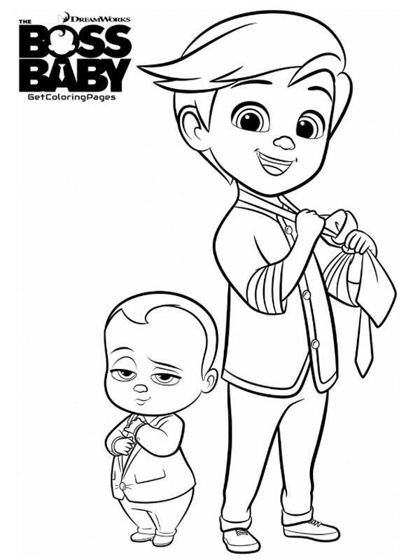 Ausmalbild tim und boss baby