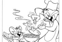Ausmalbild tom und jerry grillen