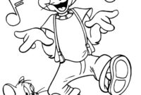Ausmalbild tom und jerry hoeren musik