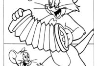 Ausmalbild tom und jerry machen musik