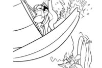 Ausmalbild tom und jerry windsurfen