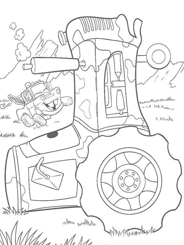 Ausmalbild traktor aus cars