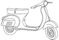 Ausmalbild vespa roller