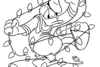 Ausmalbild weihnachtschmuck mit donald duck
