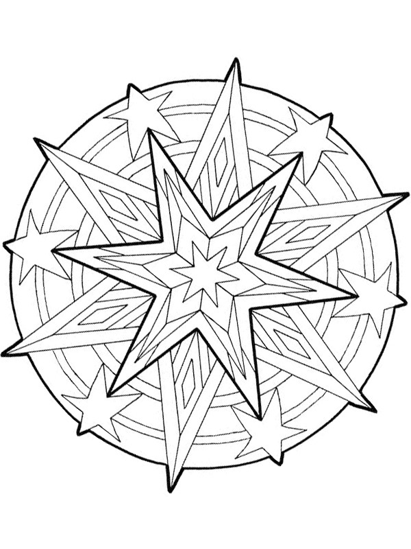 Ausmalbild weihnachtsstern mandala